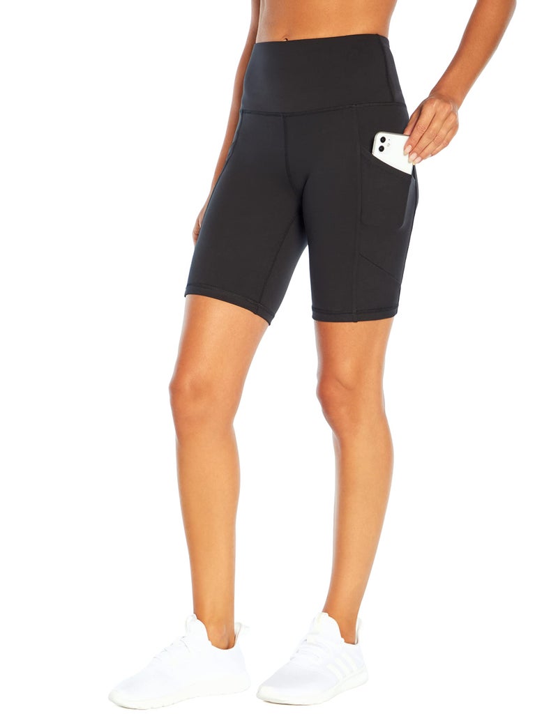 Marika Women's Odessa High Waist Tummy Control Bermuda Pocket Short, Black, Large - Image 1